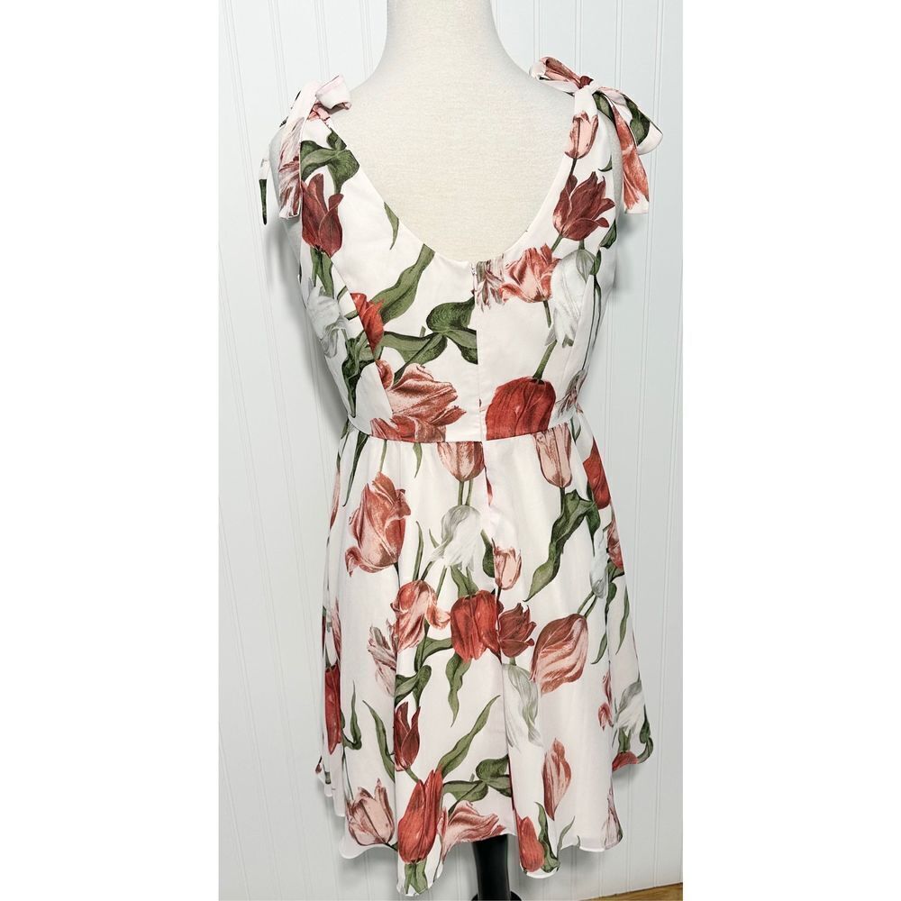 Anthropologie Paper Crown‎ Tulipa Double Tie Sleeveless Party Mini Dress Large - Picture 6 of 13